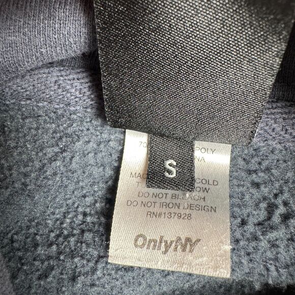 OnlyNY New York City Recycles Hoodie Men's Small Blue Spell Out‎ Sweatshirt Rap - Picture 5 of 9